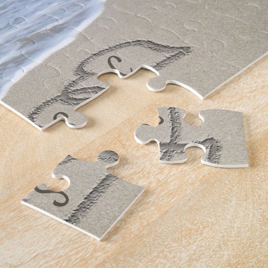 Beach Wedding Hearts in the Sand Elegant Puzzle (Seite)