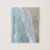 Beach Wedding Hearts in the Sand Elegant Puzzle (Vertikal)