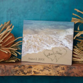 Beach Wedding Hearts mit neuen Namen Fotoplatte (Seite)