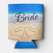 Beach Wedding Herzen in Sand Willkommen Can Cooler Dosenkühler (Vorderseite)
