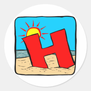 Beach Wedding Ideas Letter H Runder Aufkleber