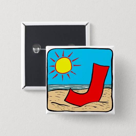 Beach Wedding Ideas Letter J Button (Vorne & Hinten)
