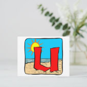 Beach Wedding Ideas Letter U Postkarte (Stehend Vorderseite)