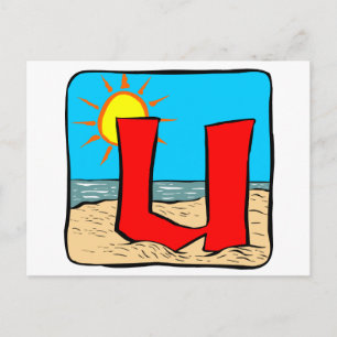 Beach Wedding Ideas Letter U Postkarte