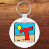 Beach Wedding Ideen Letter T Schlüsselanhänger (Vorderseite)