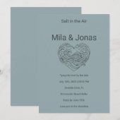 Beach Wedding Invitation Coastal Boho Waves Einladung (Vorne/Hinten)