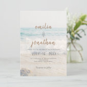 Beach Wedding Invitation Seaside/Oceanside Wedding Einladung (Stehend Vorderseite)