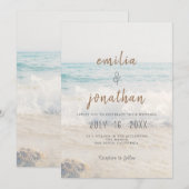 Beach Wedding Invitation Seaside/Oceanside Wedding Einladung (Vorne/Hinten)