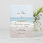 Beach Wedding Invitation Seaside/Oceanside Wedding Einladung (Stehend Vorderseite)