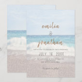 Beach Wedding Invitation Seaside/Oceanside Wedding Einladung (Vorne/Hinten)