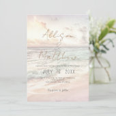 Beach Wedding Invitation Seaside/Oceanside Wedding Einladung (Stehend Vorderseite)