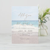 Beach Wedding Invitation Seaside/Oceanside Wedding Einladung (Stehend Vorderseite)