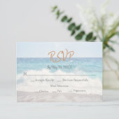 Beach Wedding Invitation Seaside/Oceanside Wedding RSVP Karte (Stehend Vorderseite)
