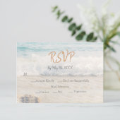 Beach Wedding Invitation Seaside/Oceanside Wedding RSVP Karte (Stehend Vorderseite)