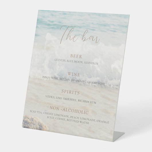 Beach Wedding Invitation Seaside/Oceanside Wedding Sockelschild (Vorderseite)