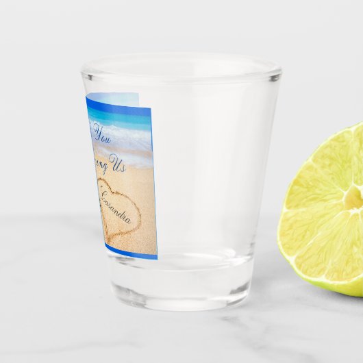 Beach Wedding Keepake Herz in Sand Schnapsglas (Rechts)