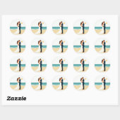 Beach Wedding Kiss Sticker (Blatt)