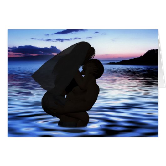 Beach Wedding, Kissing Honeymoon Couple (Vorderseite (Horizontal))