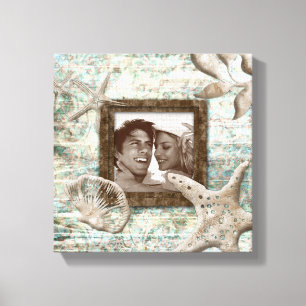 Beach Wedding Leinwand Fotovorlage Sand drucken