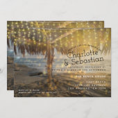 Beach Wedding Light String Personalisiert Einladung (Vorne/Hinten)