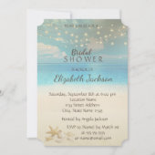 Beach Wedding Lights Seashells Brautparty Einladung (Vorderseite)