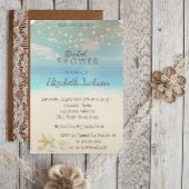 Beach Wedding Lights Seashells Brautparty Einladung