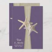 Beach Wedding Lila Starfish Einladung (Vorne/Hinten)