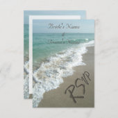 Beach Wedding Matching UAWG, Sand Writing RSVP Karte (Vorne/Hinten)