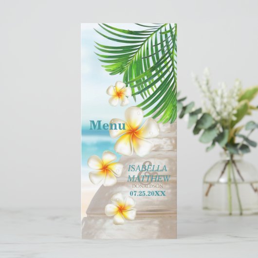 Beach Wedding - Menü Menükarte (Stehend Vorderseite)