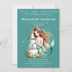 Beach Wedding Mermaid Brautparty Einladung