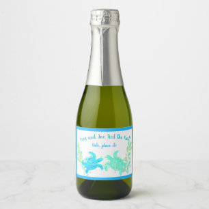 Beach Wedding Mini Sparkling Weinflaschen Etikett