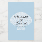 Beach Wedding Mini Wine Labels Seaside Beach Blue Weinetikett (Einzelnes Label)