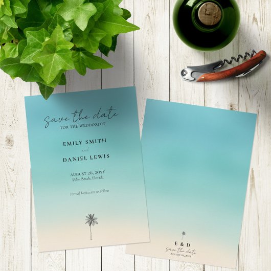 Beach Wedding 🌴 🌊 Minimalistische Save the Date Einladung