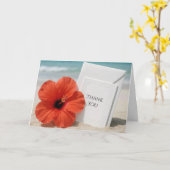 Beach Wedding mit Hibiskus Blume Danke Karte (Gelbe Blume)