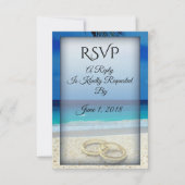 Beach Wedding mit Rings RSVP Card (Vorderseite)