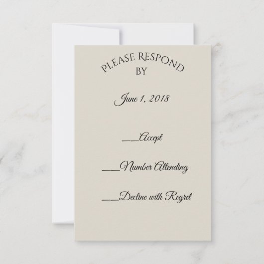 Beach Wedding mit Rings RSVP Card (Rückseite)