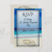 Beach Wedding mit Rings RSVP Card (Vorne/Hinten)