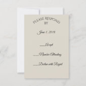Beach Wedding mit Rings RSVP Card Karte (Rückseite)
