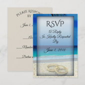 Beach Wedding mit Rings RSVP Card Karte (Vorne/Hinten)