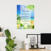 Beach Wedding Mojito Weinpalme Open Bar Menu Poster (Heimbüro)