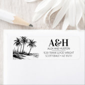 Beach Wedding Monogram Elegant Simple Palm Tree (Insitu)