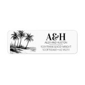 Beach Wedding Monogram Elegant Simple Palm Tree (Vorne)