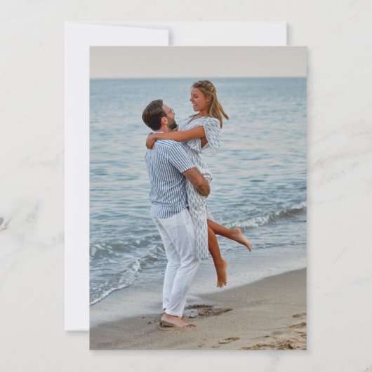 Beach Wedding Monogram Foto Save the Date (Rückseite)