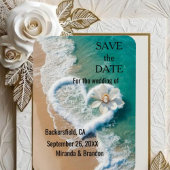 Beach Wedding Monogram Hearts in the Sand Magnet