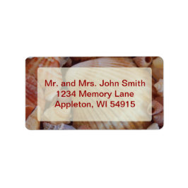 Beach Wedding Multicolored Seashell Address Label Adressaufkleber