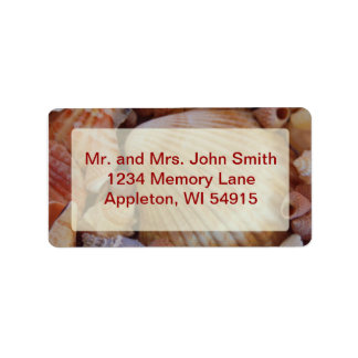 Beach Wedding Multicolored Seashell Address Label Adressaufkleber