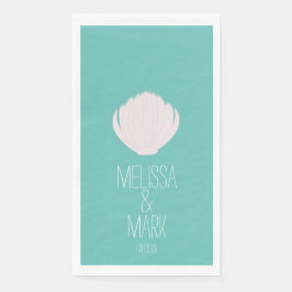 Beach Wedding Muschel Paare Name Serviette