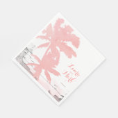 Beach Wedding Napkins Coral Palm Trees Wood Serviette (Ecke)