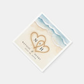 Beach Wedding Napkins mit Sand Heart Design Serviette (Ecke)