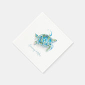 Beach Wedding Napkins Sea Turtle Serviette (Ecke)